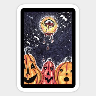 Halloween Crying Eyeball Blood Moon Sticker